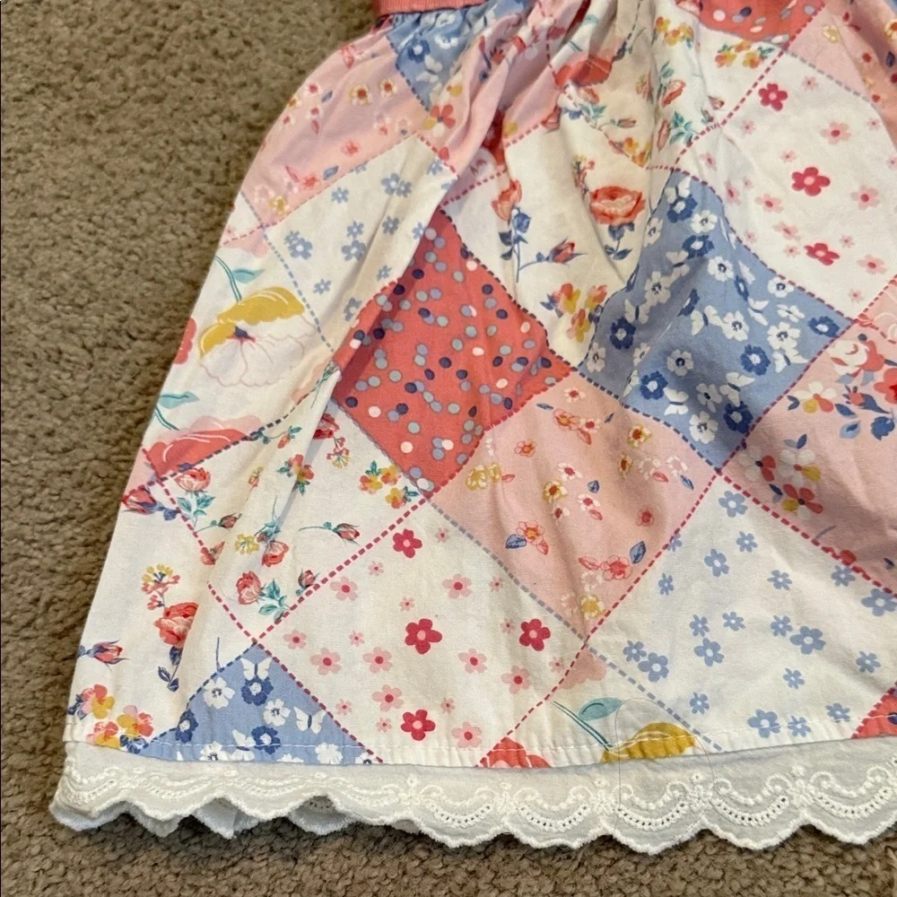Blueberi Boulevard Patchwork Dress - Pink and Blue